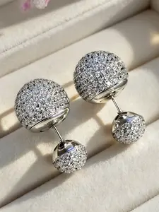 1 Pair Elegant Cubic Zirconia Stud Earrings For Women For Wedding Engagement Anniversary Party Jewelry Valentine's Day Gift