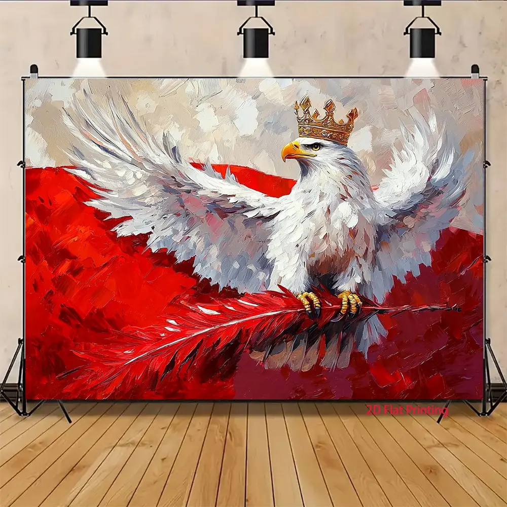 2D Flat Eagle Banner | Single-Sided Polyester | Metal Grommets for Easy Hanging | Majestic Eagle Party Decor, Photography Backdrop, Event Entrance, Celebration & Home Wall Decoration