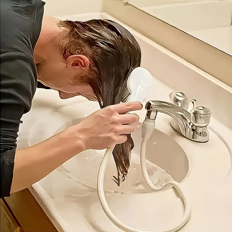 Portable Shower Set (sprayer + Ring Clip), Quick Install Handheld Shower Hose with Clips, Multi-Use for Pet Bathing, Hair Washing, Sink Cleaning