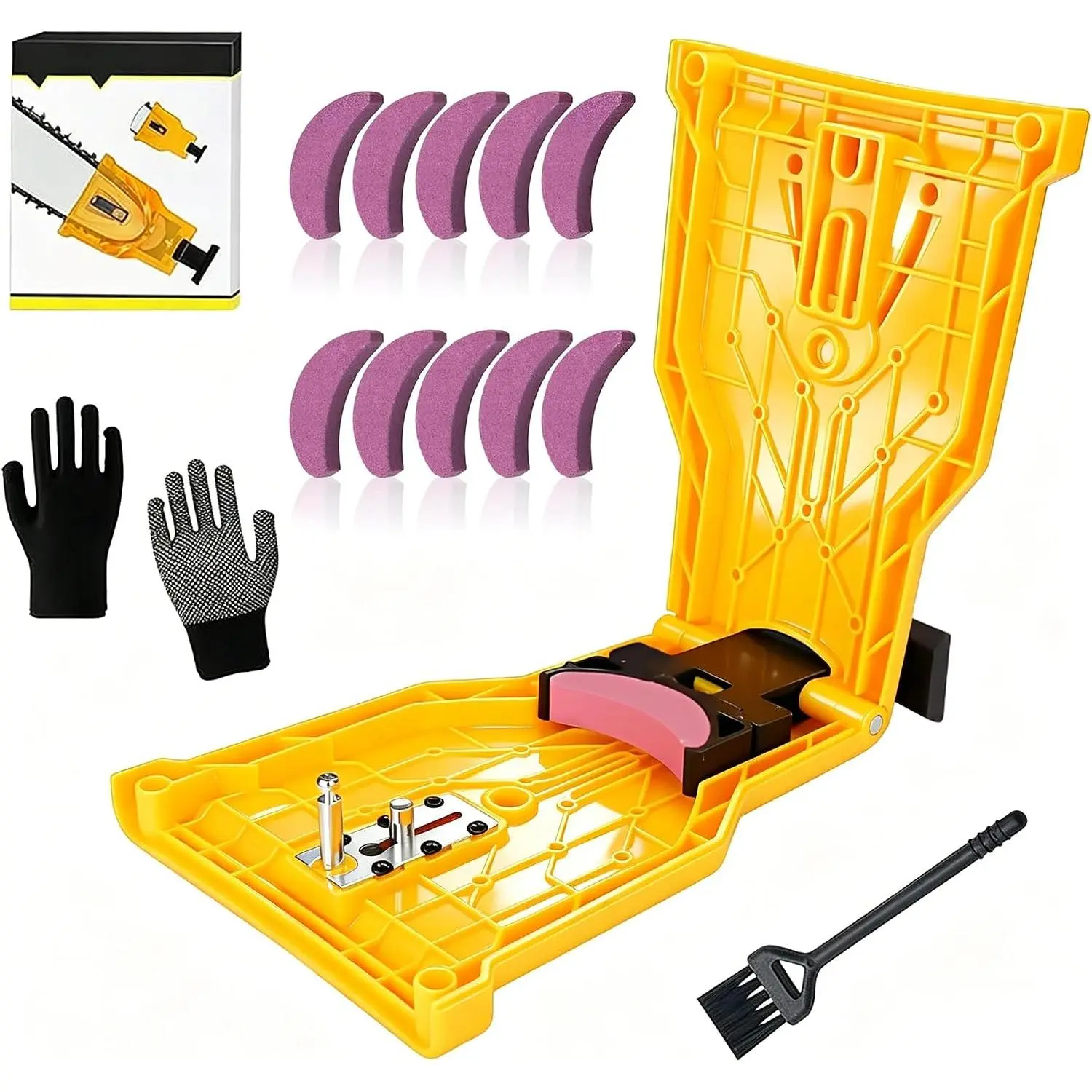 Chainsaw Sharpener Portable Chain Saw Blade Sharpener Kit |   for 12''-22'' Chain Saws, Universal Chain Saw Sharpener Tool, Chainsaw Chain Sharpener, Quick Sharpening and Easy to Use