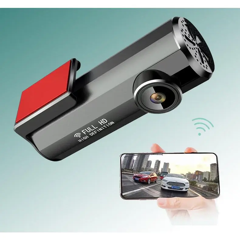 Voice Control 1080P WiFi Dash Cam, Night Vision Car Motorcycle DVR with Loop Recording