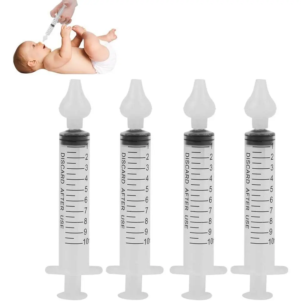 Baby Nasal Aspirator, 2-Pack Professional Syringe Nasal Irrigator for Infant Nose Cleaning, Reusable Silicone Suction Tip, Cleanable Rinsing Device(Gift)