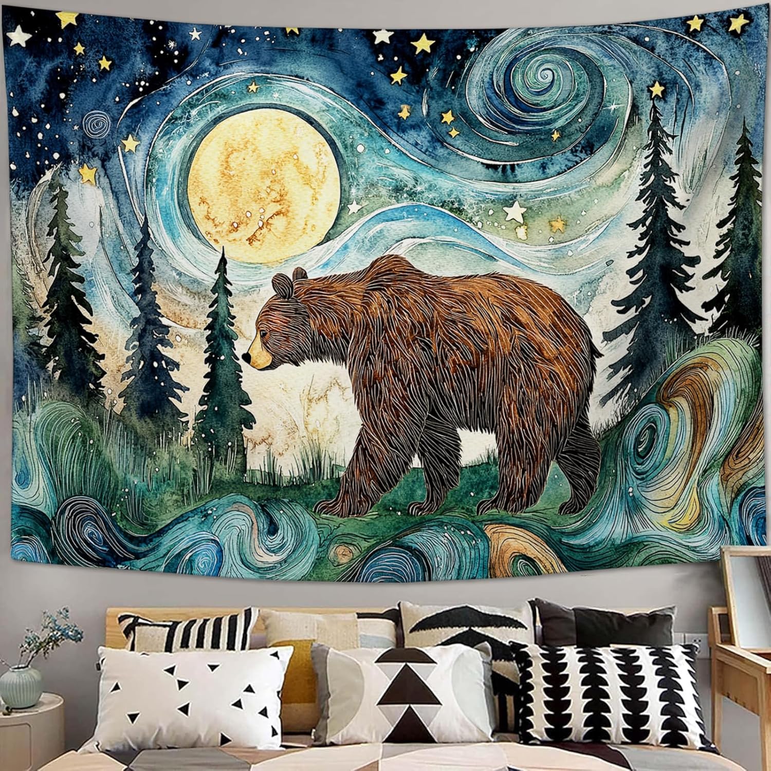 Purple Snake Tapestry Floral Moon Aesthetic Tapestries Boho Wall Art Witchy Hanging Decor Home Decoration for Bedroom Living Room Dorm 40"x60"