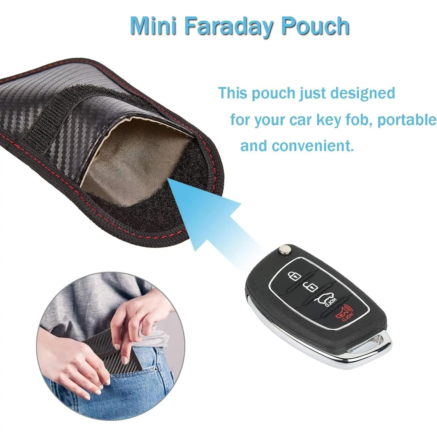 RFID Signal Blocking Faraday Bag for Key Fob, 2 Pack - Silicone-Coated Glass Fiber Shielding Material, Waterproof and Fireproof, Multiple Sizes for Various DevicesGift