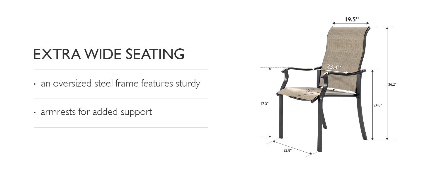 UDPATIO Patio Dining Chairs Set of 4 Outdoor Dining Chairs with High Back Patio Furniture Chairs with Armrest Metal Frame for Lawn Garden Backyard UDPATIO Patio Dining Chairs Set of 4 Outdoor Dining Chairs with High Back Patio Furniture Chairs with Armrest Metal Frame for Lawn Garden Backyard