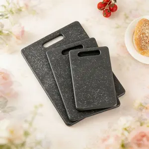 3 Sizes BPA-Free Marble-Patterned Cutting Board Set - Chopping Board, Durable Non-Scratch Prep Board with Ergonomic Handle, Ideal for Camping, Outdoor Picnic, Kitchen Daily Cooking & Family Meal Prep, Easy to Clean & Space-Saving