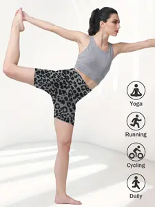 1-Pack Printed 5" Yoga Shorts – High-Waisted, High-Stretch, Side Pockets, Soft, Comfortable & Breathable