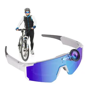 AI Cycling Smart Glasses with Camera, 8MP HD Video Recording Sport Glasses, 4GB Memory Build-in (No SD Card Needed), Build-in Myopia Inner Frame,Bluetooth Call ,Music Control ,AI Translation, 260Mah Battery, IP64 Waterproof