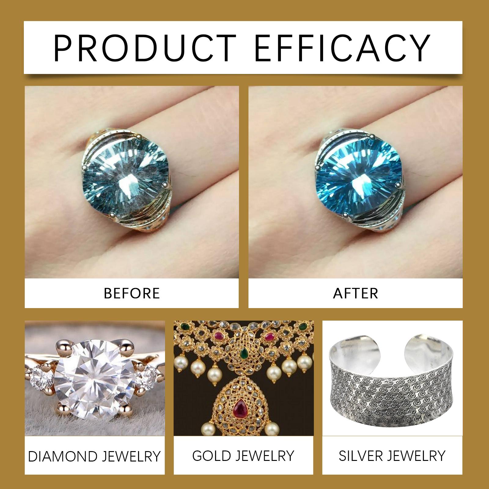 Jewelry cleaner, jewelry and metal cleaning solution, diamond necklace rust and dust removal care solution