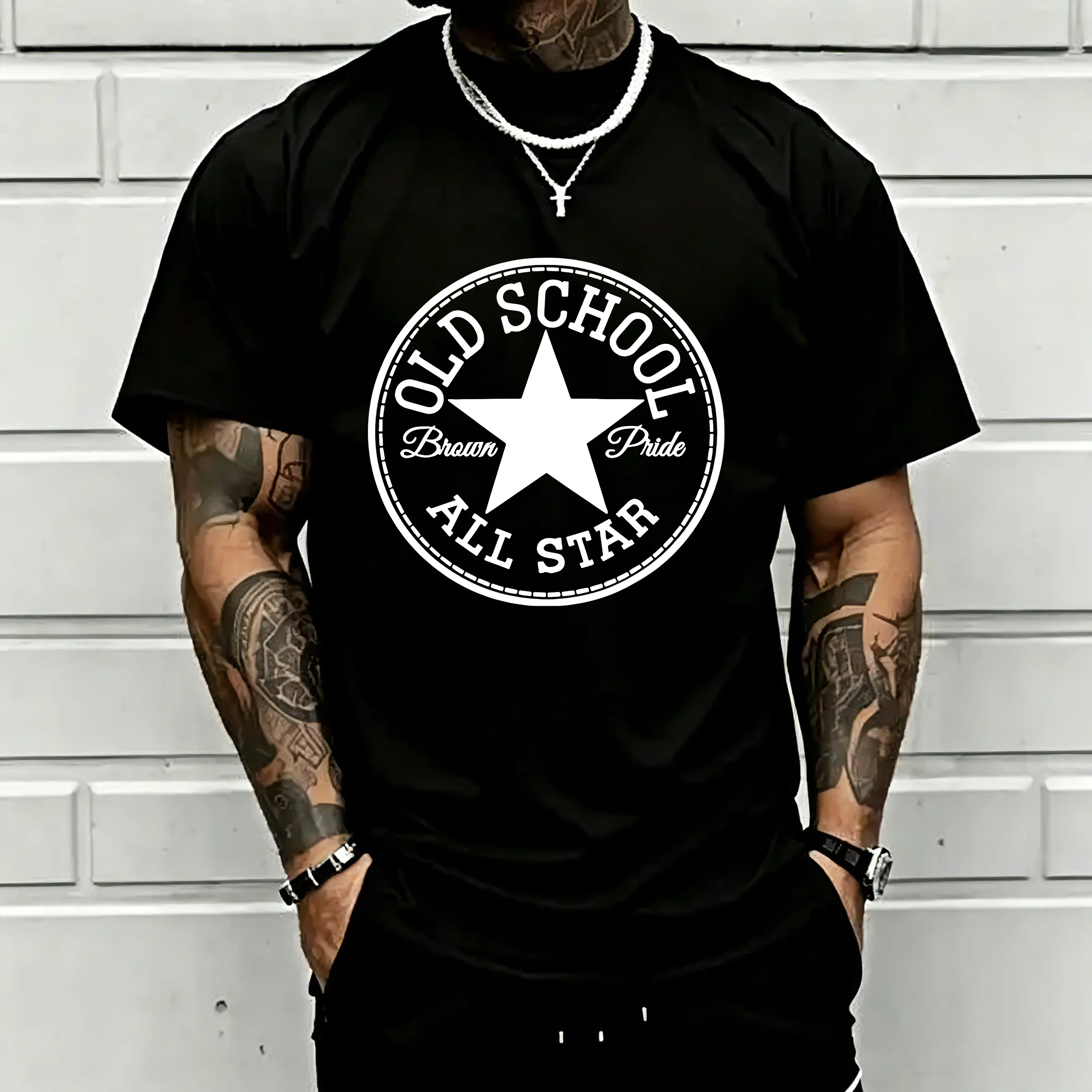 Men's Casual 100% Cotton T-Shirt - Regular Fit Crew Neck Top, Soft Breathable Fabric for Everyday Outfits