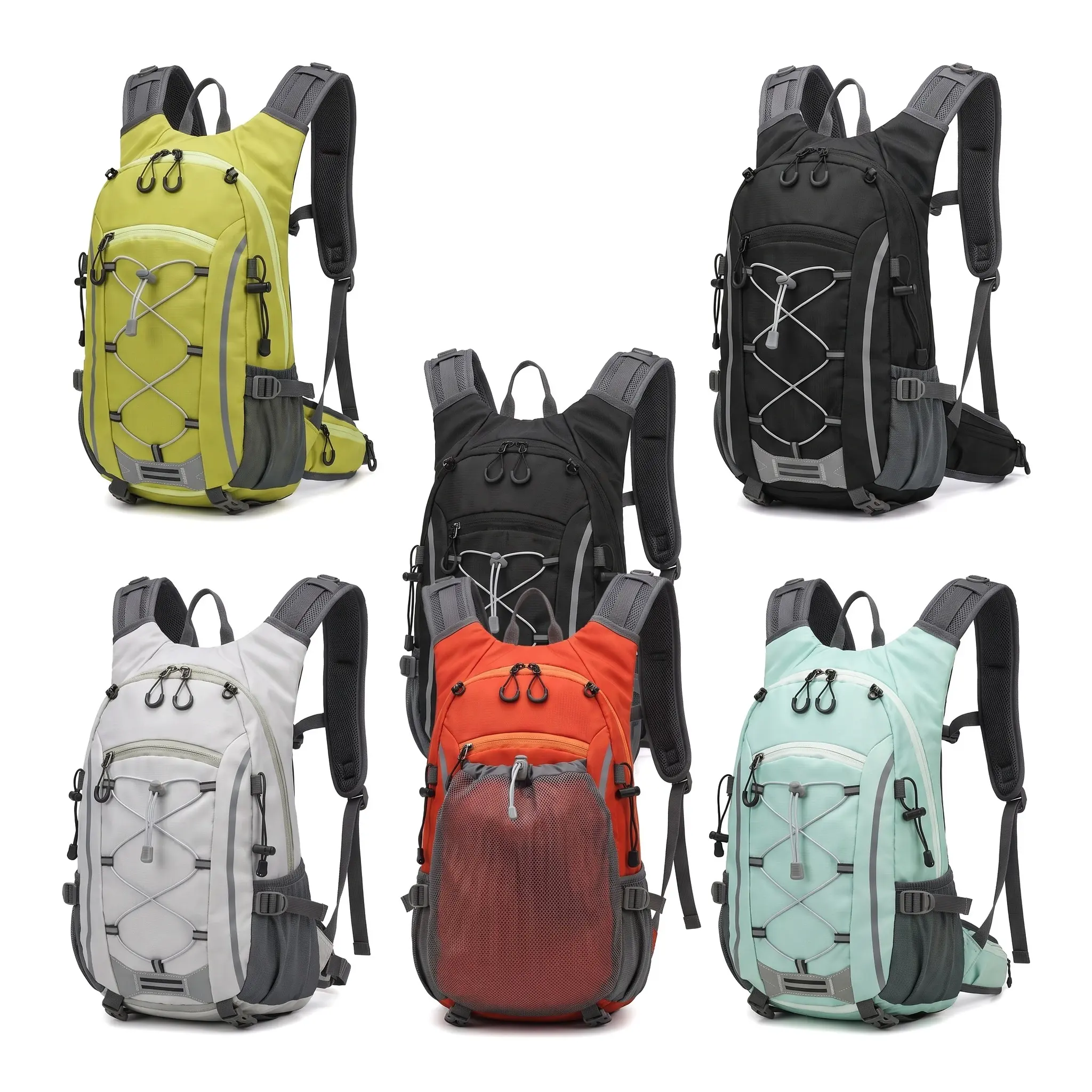 Unisex Hiking Backpack in Solid Color Nylon, Lightweight & Water-Resistant with Adjustable 20-35L Capacity for Outdoor Travel & Cycling