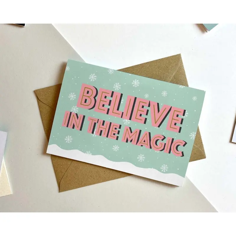 2card+2envelope Believe In Magic Christmas Card by Max Made Me