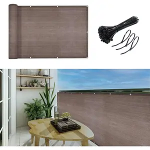 3'x10'Balcony Privacy Screen Cover Fence Cover UV Protection Weatherproof Windscreen Heavy Duty for Patio, Backyard,Brown