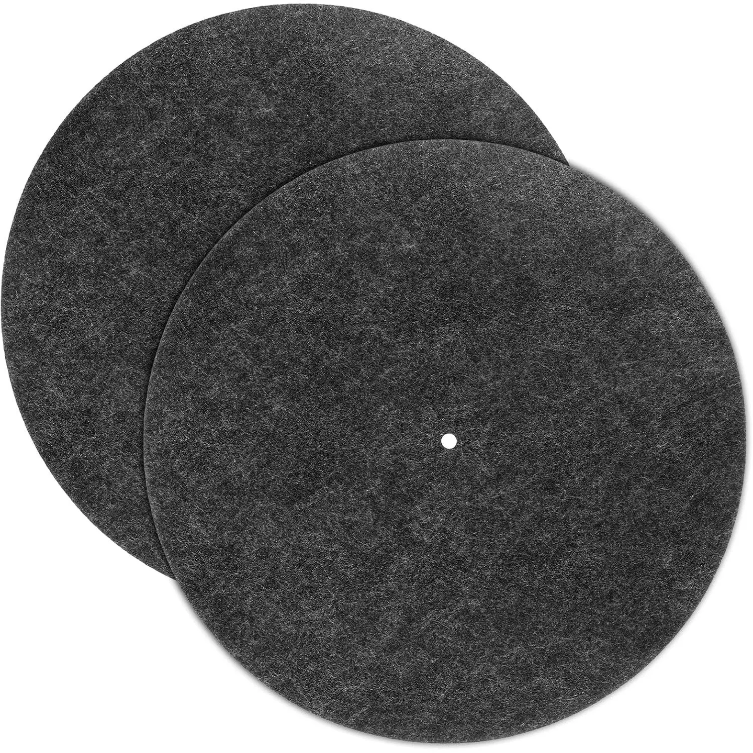 2 count Slipmats for Vinyl Turntable, 12 Inch Turntable Record Player Mat Felt Slipmat Anti-Slip Anti-Static Protective Platter Mat Vinyl Records Pad for  Record Players, Gray