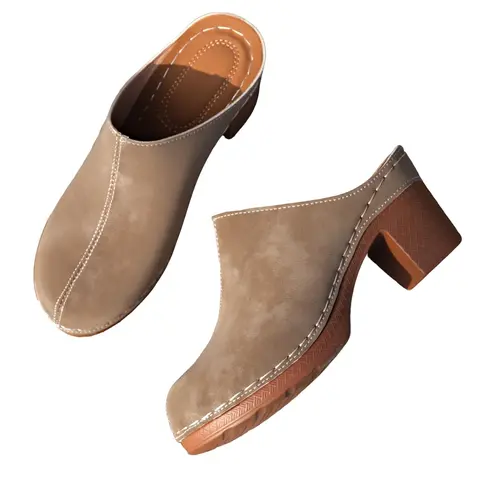 Women's Thick Sole Rubber Mules, Fashionable Comfort Slip-On Shoes, Ideal for Daily Wear, Trendy Women's Footwear, Stylish and Practical