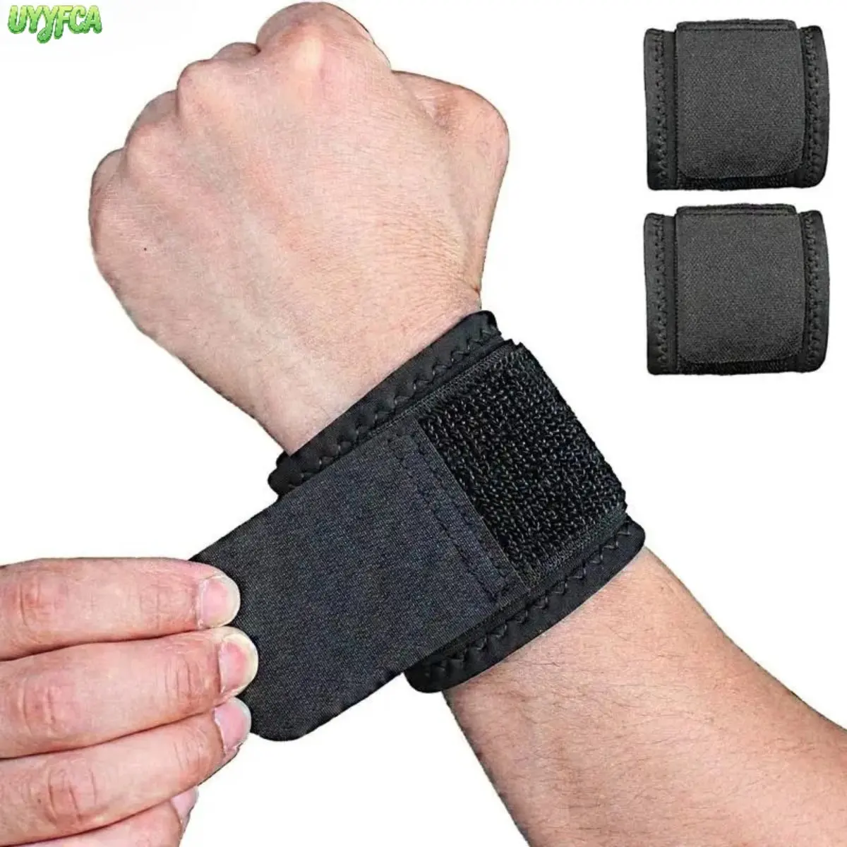 2 Pack Adjustable Wrist Support Brace, Breathable Sweat Wicking Hook and Loop Compression Wrist Wrap, Stabilizing Wrist Strap for Carpal Tunnel Pain Relief,Gym Essential for Weightlifting Powerlifting Tennis Office Typing Daily Workout Injury Recovery