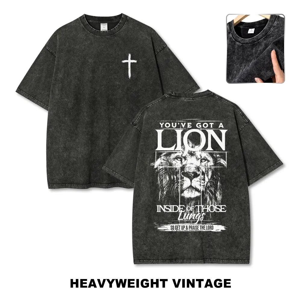 You've Got A Lion Inside Those Lungs Oversized Vintage Tshirt, Christian God Shirt, Jesus Shirt, Jesus Comfort Colors Unisex Graphic Washed T-Shirt, Women's Clothing 100% Cotton, Menswear, Top, Vintage Style
