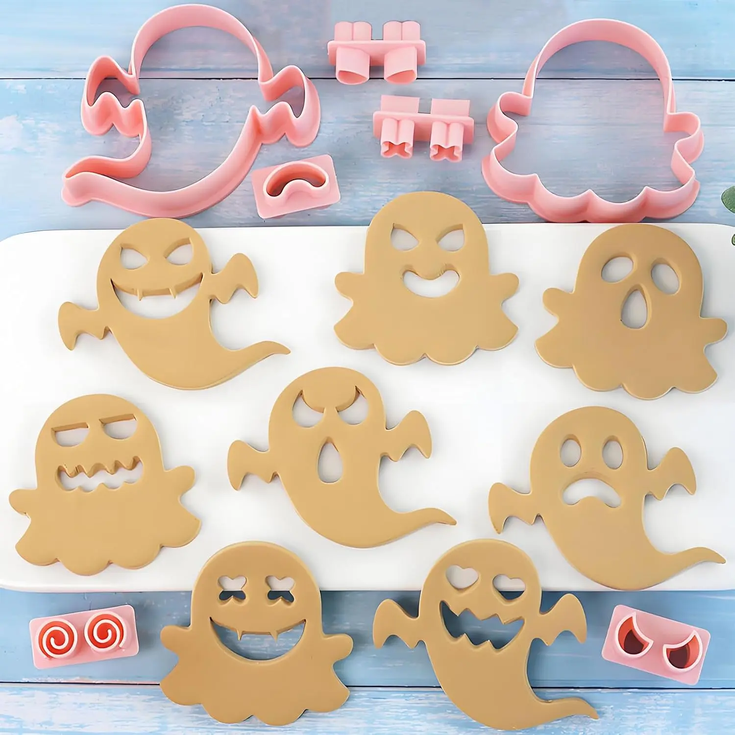 10 count Halloween Cookie Cutters -  Raise Ghosts Cookie  - Ghosts Cookie Cutters for Halloween Party Decorations - Day of the  Decorations - Halloween Cake Decor