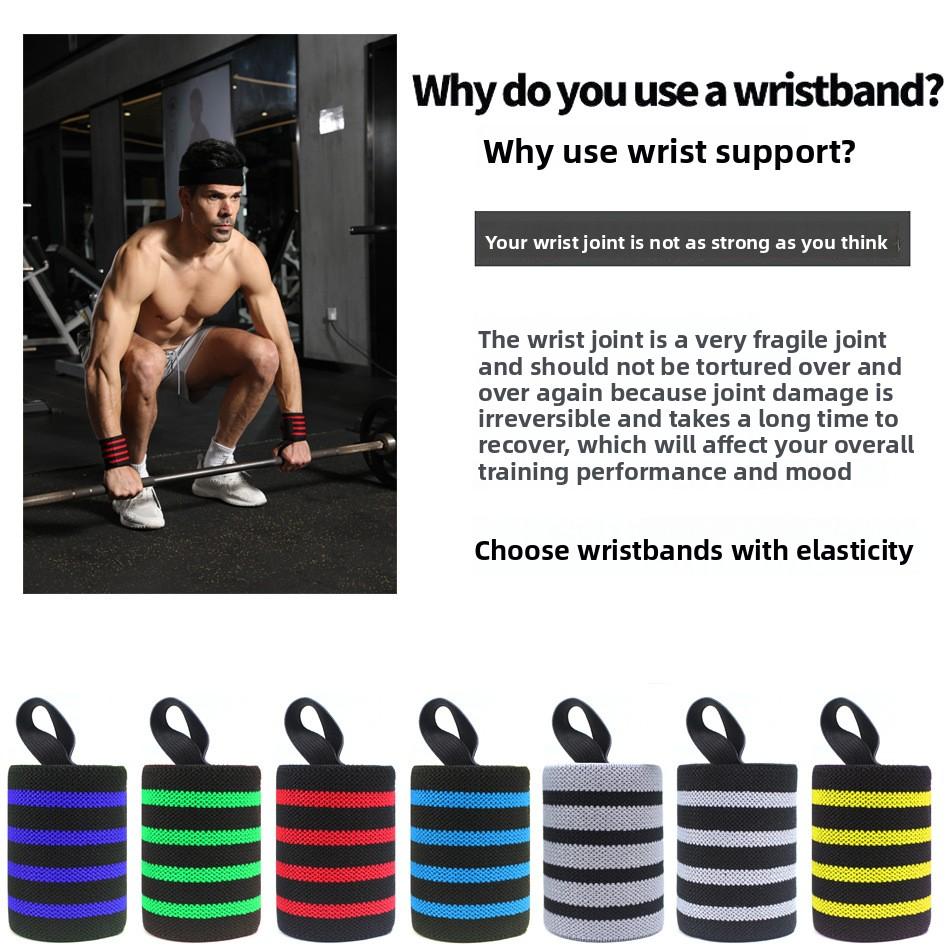 Adjustable wrist wrap bandage for fitness, wrist and arm protection against sprains, strength training, weightlifting, deadlifts