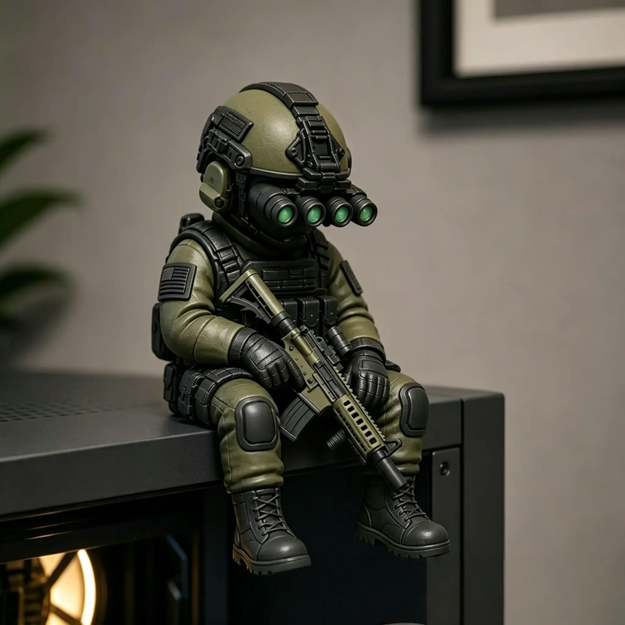 1PC Mini Tactical Soldier Figurine, Cool Resin Figure Decor for Home, Office & Car, Great Gift for Men