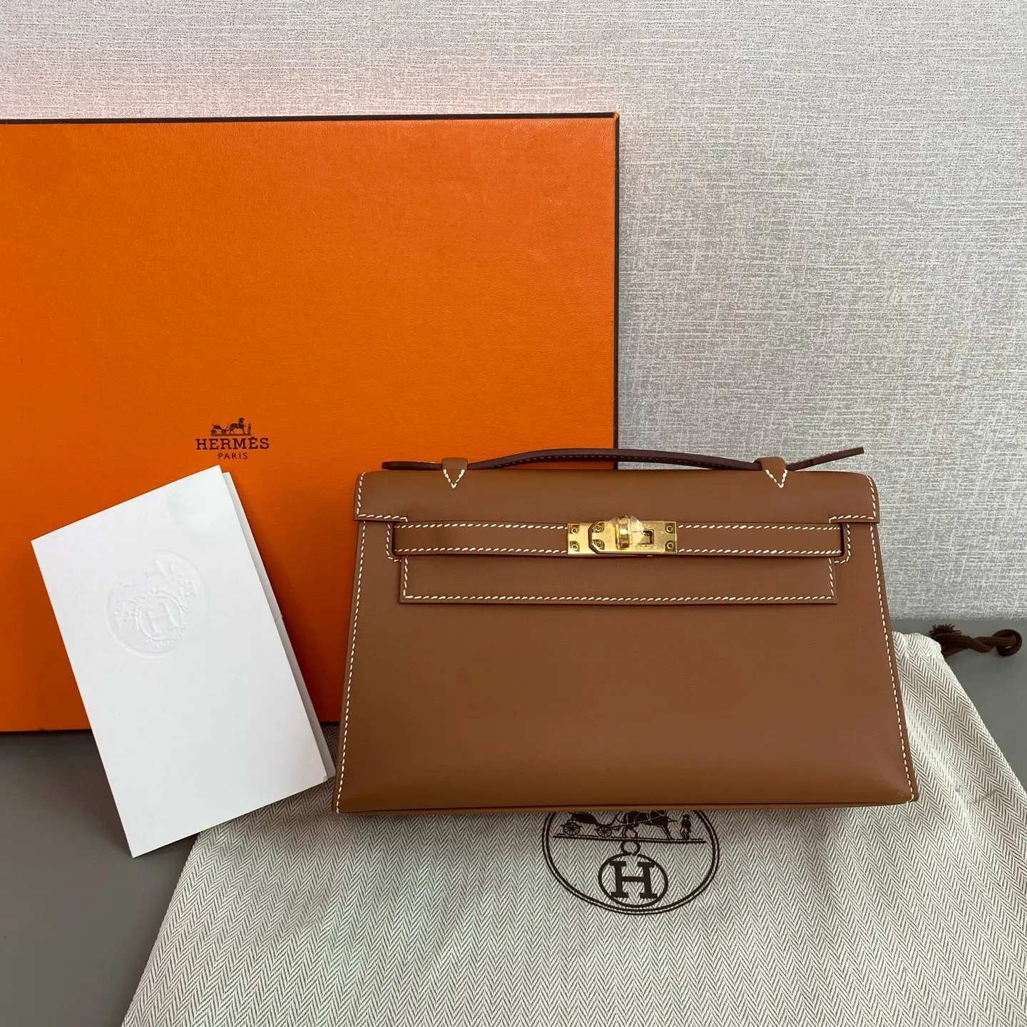 Pre-owned Hermes Gold Hardware mini kelly swift Luxury Bag P06E10023