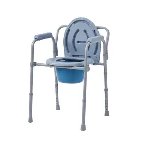 3-in-1 Bedside Commode Chair w/ Bucket & Splash Guard, Adjustable Height 16" to 22", Portable Toilet for Adults & Seniors, Toilet Seat, Shower Chair, Adult Potty Chair, Supports 300 Lbs