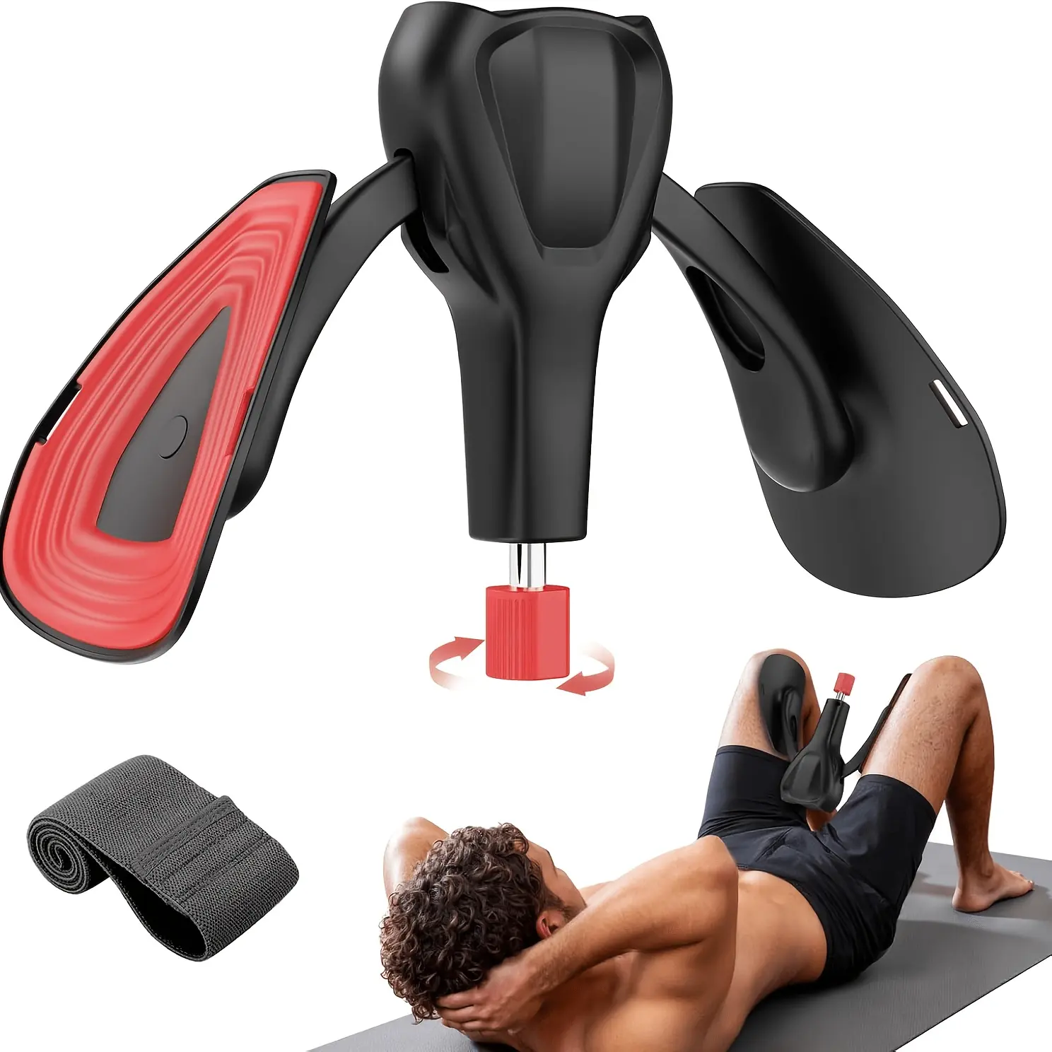 Adjustable Resistance Thigh Master, Inner Thigh & Hip Trainer with Pelvic Floor Exercise Support, Kegel Training Equipment for Women & Men, Home Fitness Leg, Glute & Core Workout