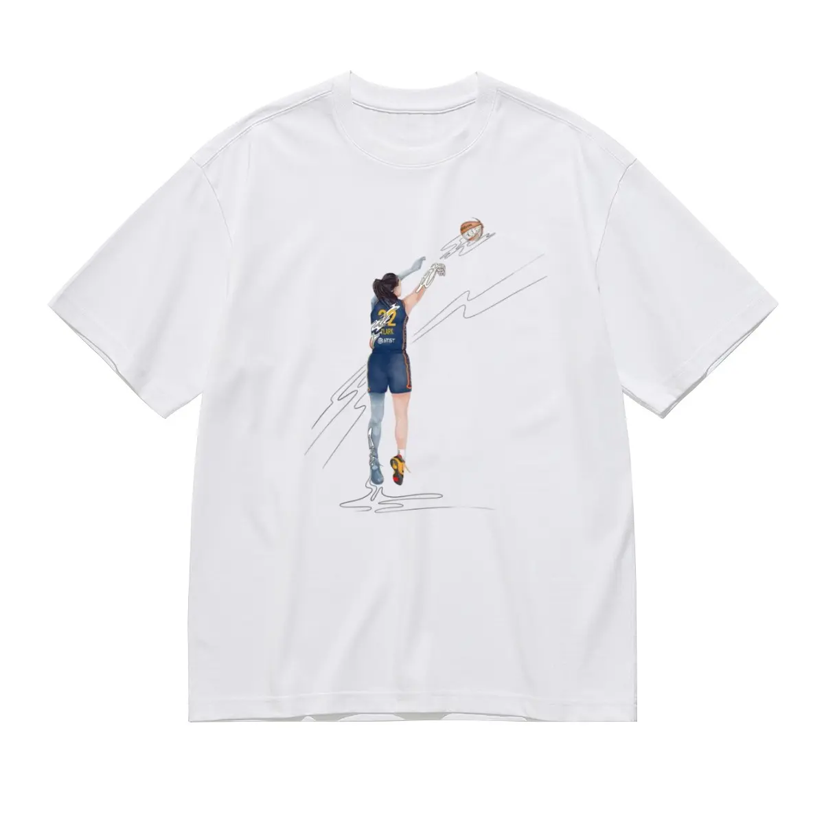 Men's Caitlin Clark 22 Indiana Basketball Short-Sleeve T-Shirt - Vintage Retro Graphic, Logo Shot From Deep, Unisex Oversized Streetwear, Casual Comfortable Cotton Fabric Luxury Tee, Shortsleeve, Everyday