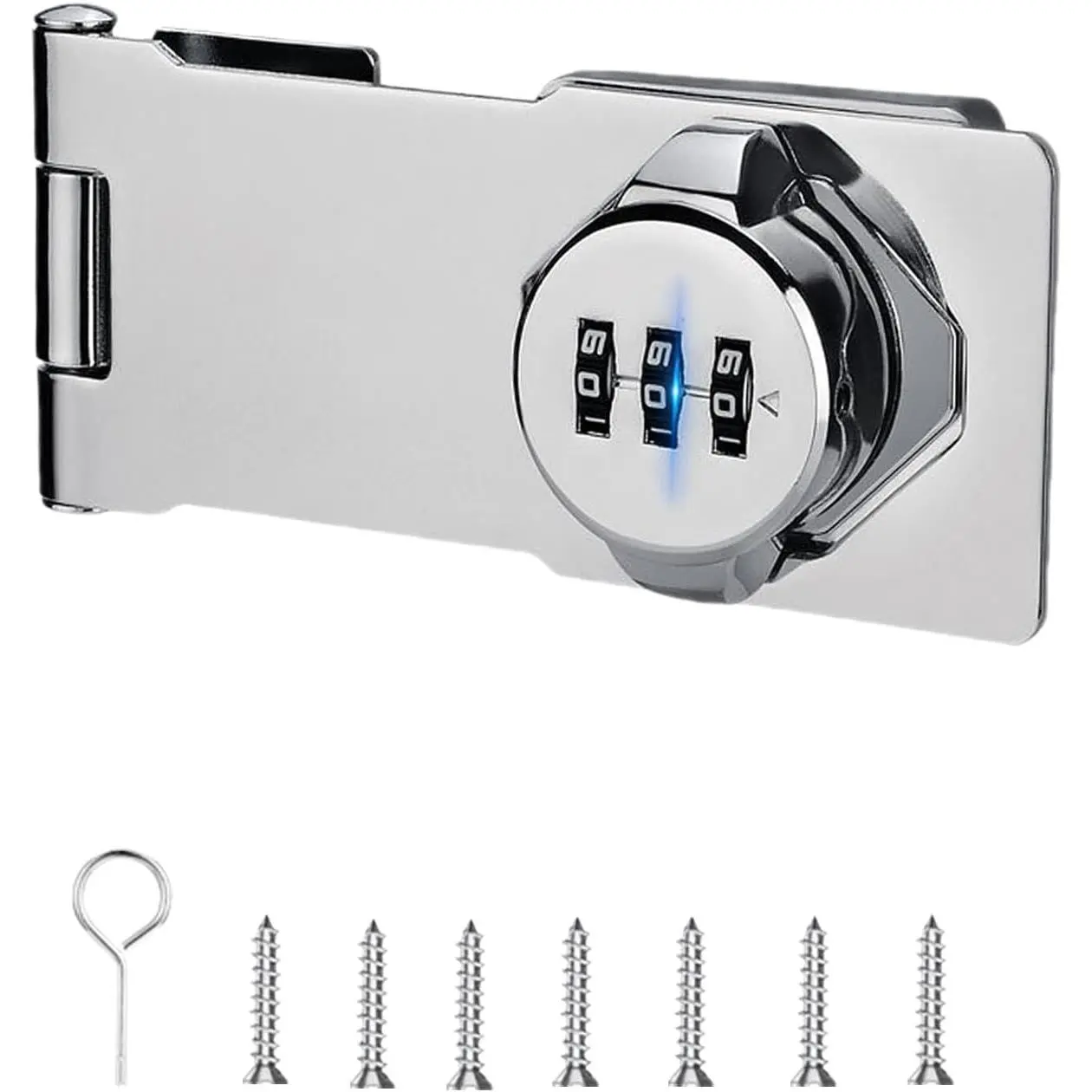 Keyless Combination Locks with Code, 3 Digit Cabinet Door Locks Code Lock for Bifold Swinging Sliding Double Barn Shed Door Locks - Password Rotary Hasp Lock Latch for Cupboard Pantry Drawer