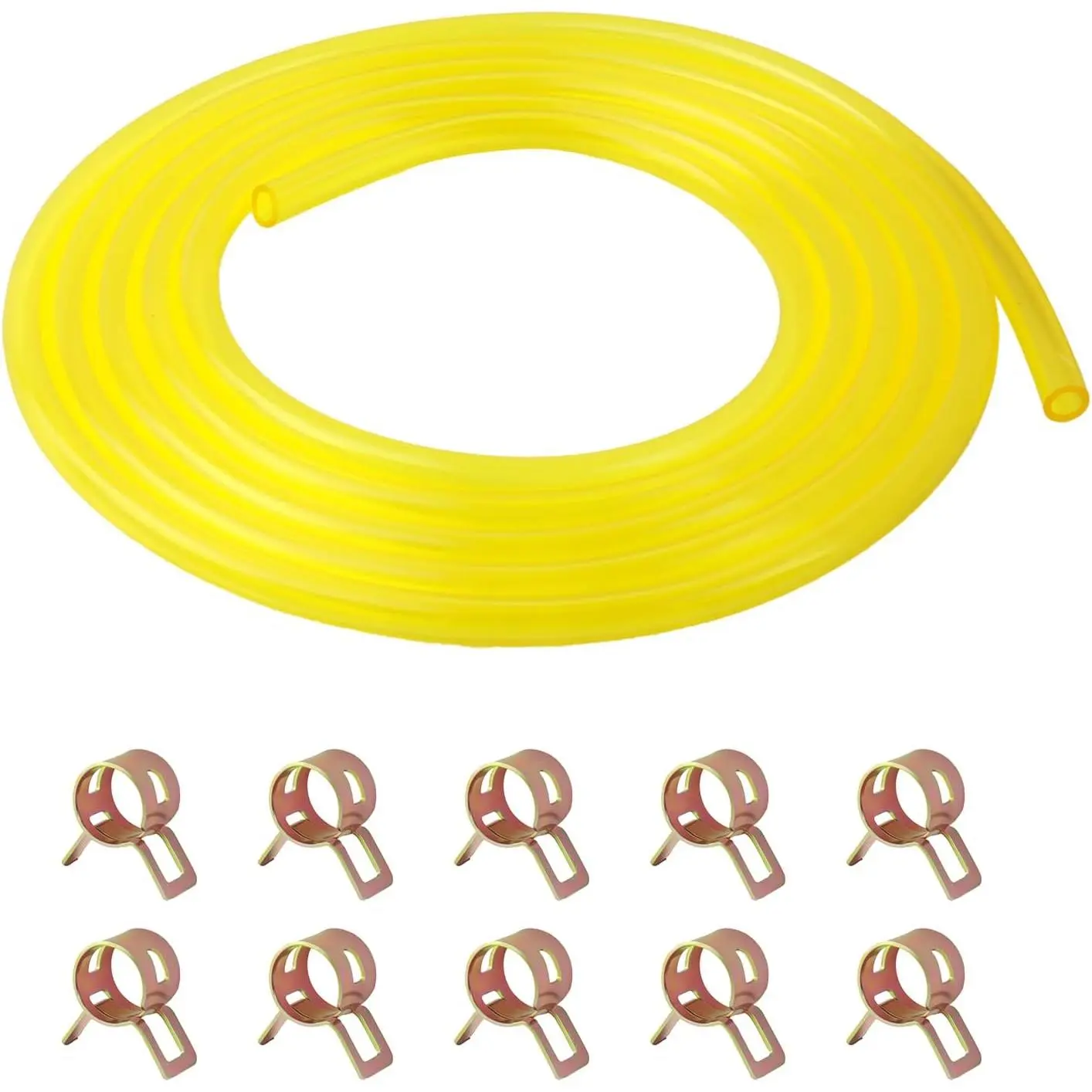 9.84Ft ID 6mmxOD 9mm  Line Hose Kit with Hose Clamps,Flexible Small Engine  Line for Transferring Water/Petrol,Semi-Opaque Gas Lines Hoses for  Small Engines,Lawnmowers