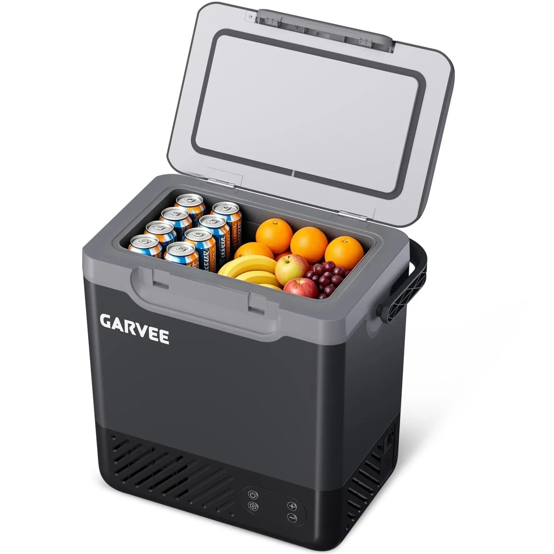 Garvee Rapid Cooling Portable Car Refrigerator, 18L Capacity, Temperature Adjustable from -20°C to 20°C, Energy Saving & Low Noise Design, Multi Power Supply DC 12V/24V & AC 100V, Digital LED Display, Multi-Scenario Use for Car, Household, Camping, Trucks