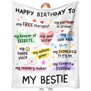 Soft Flannel Blanket - Best Friend Birthday Gift for Women, Suitable for Christmas, Valentine, Father's Day, Thanksgiving Gifting to Brothers