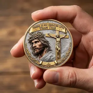 Resurrection Coin Replica, Collectible Religious Memorial Coin for Christians, Church History Souvenir and Easter Gift
