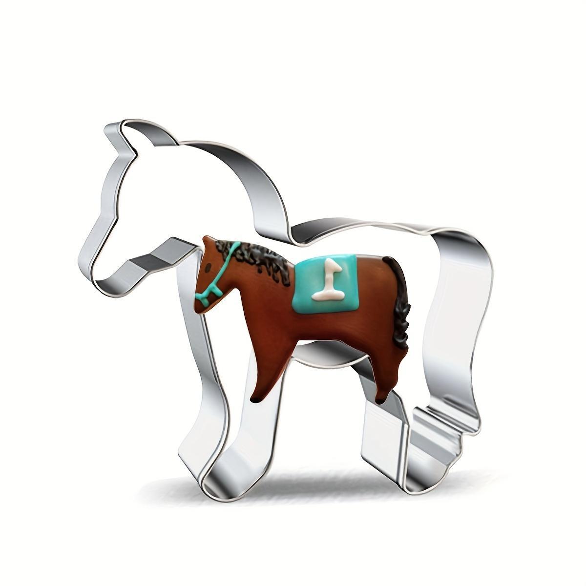 1pc Whimsical Horse-Shaped Stainless Steel Cookie Cutter - DIY Baking Mold for Charming Animal Cookies, Durable & Easy to Use, Perfect for Creative Baking Fun