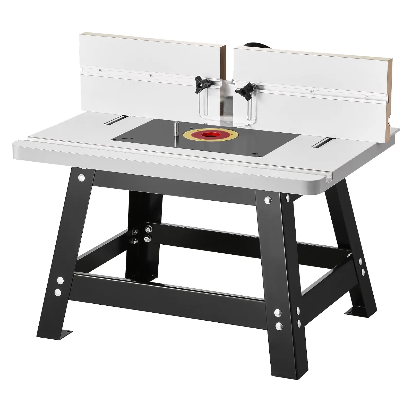 VEVOR Benchtop Router Table, 24x15.7 in MDF Top, Sturdy Metal Base, Adjustable Fence, 2-1/2 in Dust Collection Port with Dust Guard, Router-Compatible with Various Drill Bits
