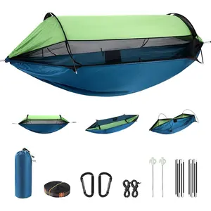 Professional Camping Hammock with Mosquito Net, Lightweight Portable Double, with Two 10 FT Hammock Tree Straps, 210T Nylon,Rain and Sun Protection,Hammock for Camping, Hiking, Yard, Backpacking
