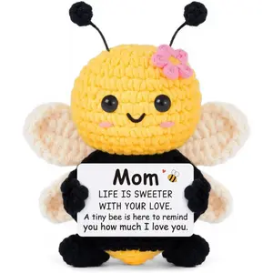 Gifts for Mom from Daughter Son, Mothers Day Birthday Gifts for Mom - Cute Handmade Crochet Bee - Valentines Christmas Bonus Step Mother In Law, I Love You Mama Present, Emotional Support Decor
