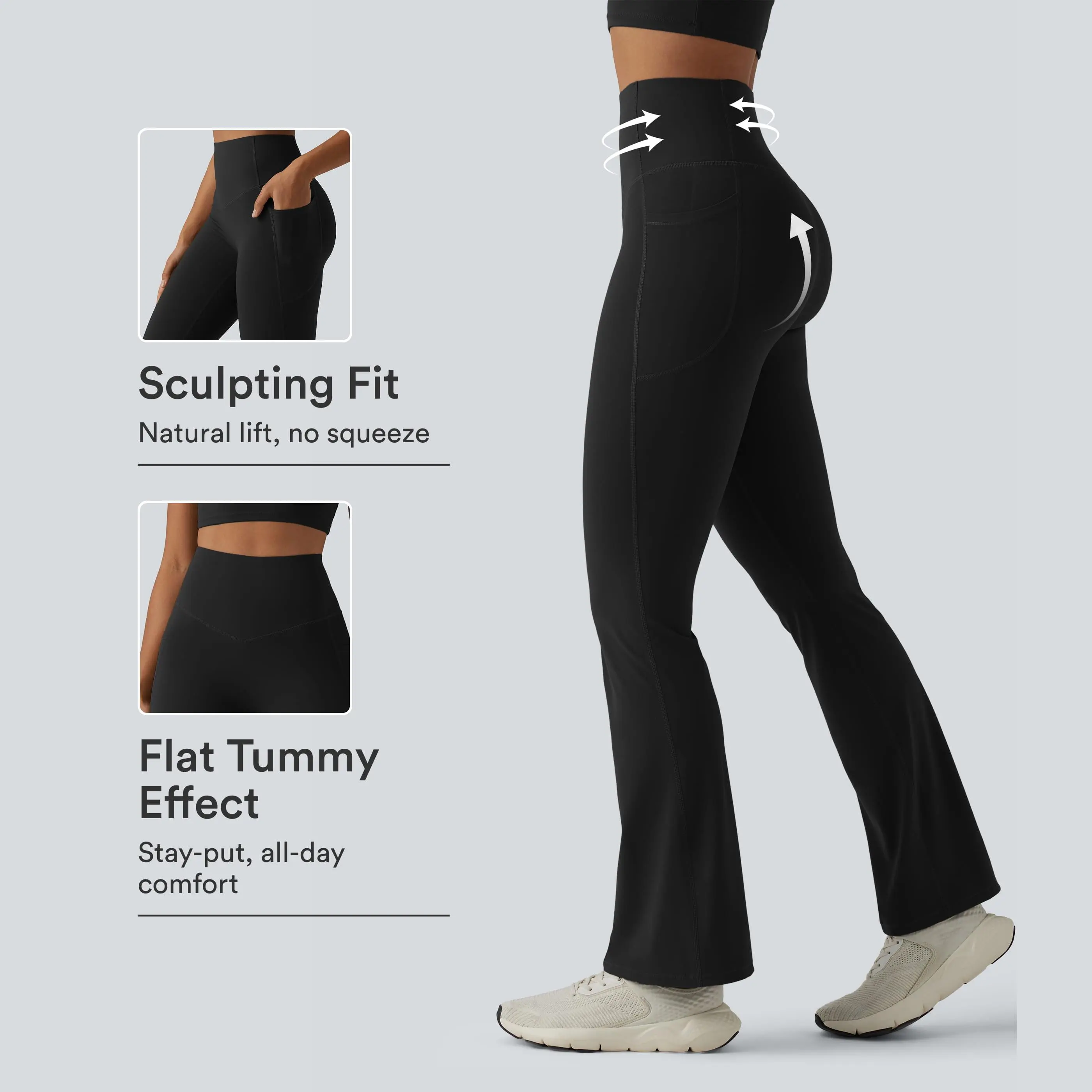 Halara UltraSculpt™ High Waisted Butt Lifting Tummy Control Bootcut Yoga Leggings with Pockets