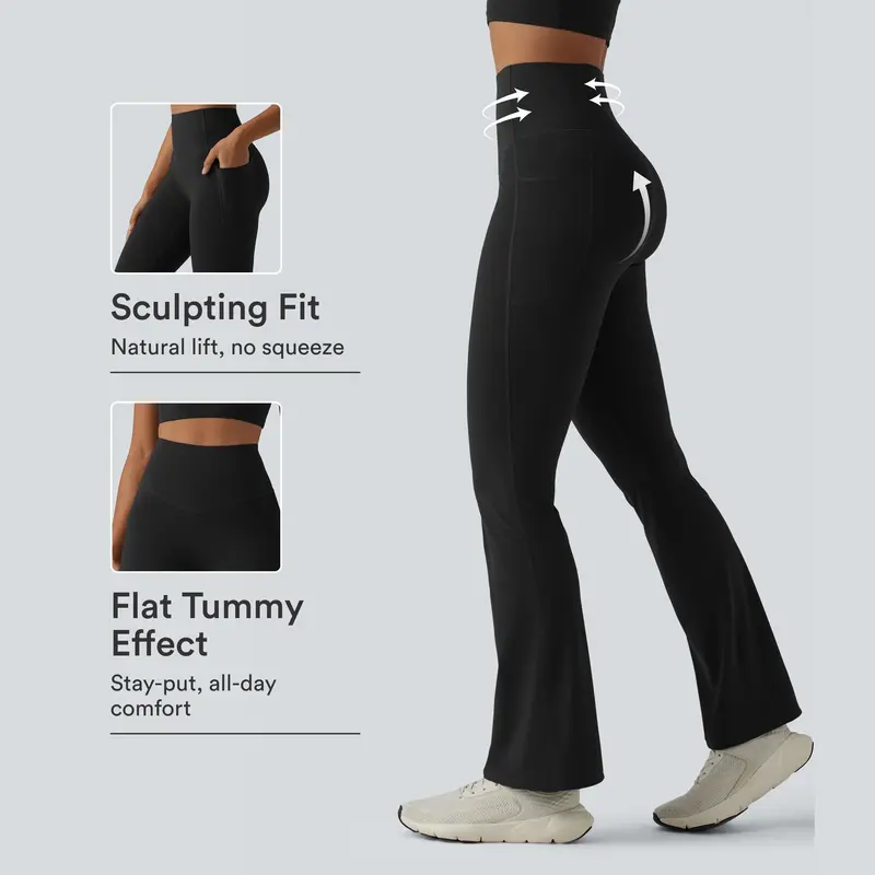 【Creator’s Pick】Halara UltraSculpt High Waisted Butt Lifting Tummy Control Bootcut Yoga Leggings with Pockets