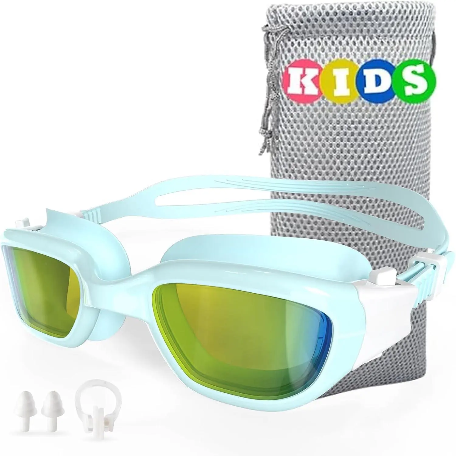 Swim Goggles Wear Comfortable UV400 Antifog Polarized Swimming Goggles Suitable for ages 3-14