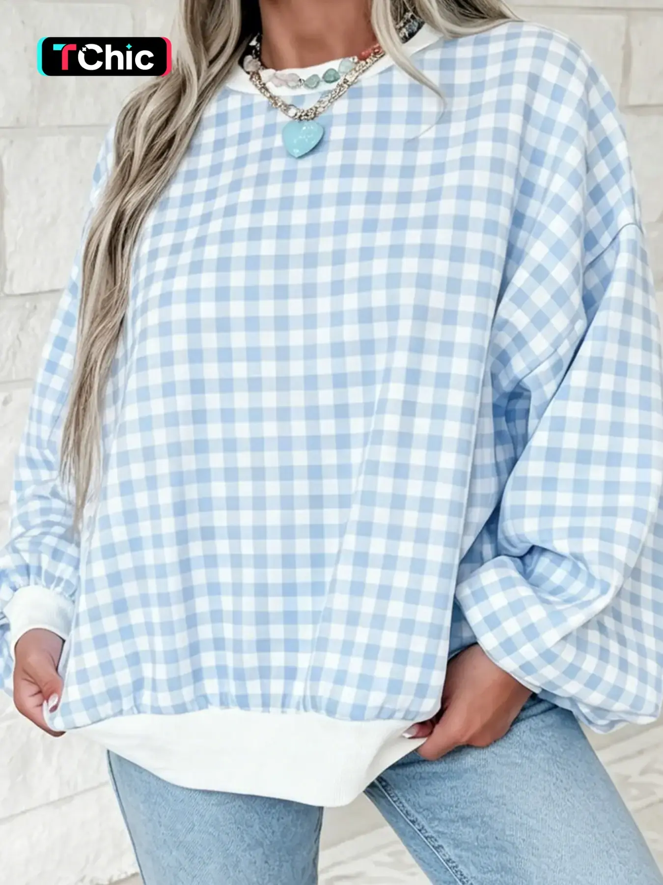 Spring Summer Casual Plaid Loose Fit Pullover Sweatshirt, Youthful Style Hoodie for Daily Wear, Comfortable and Stylish Top
