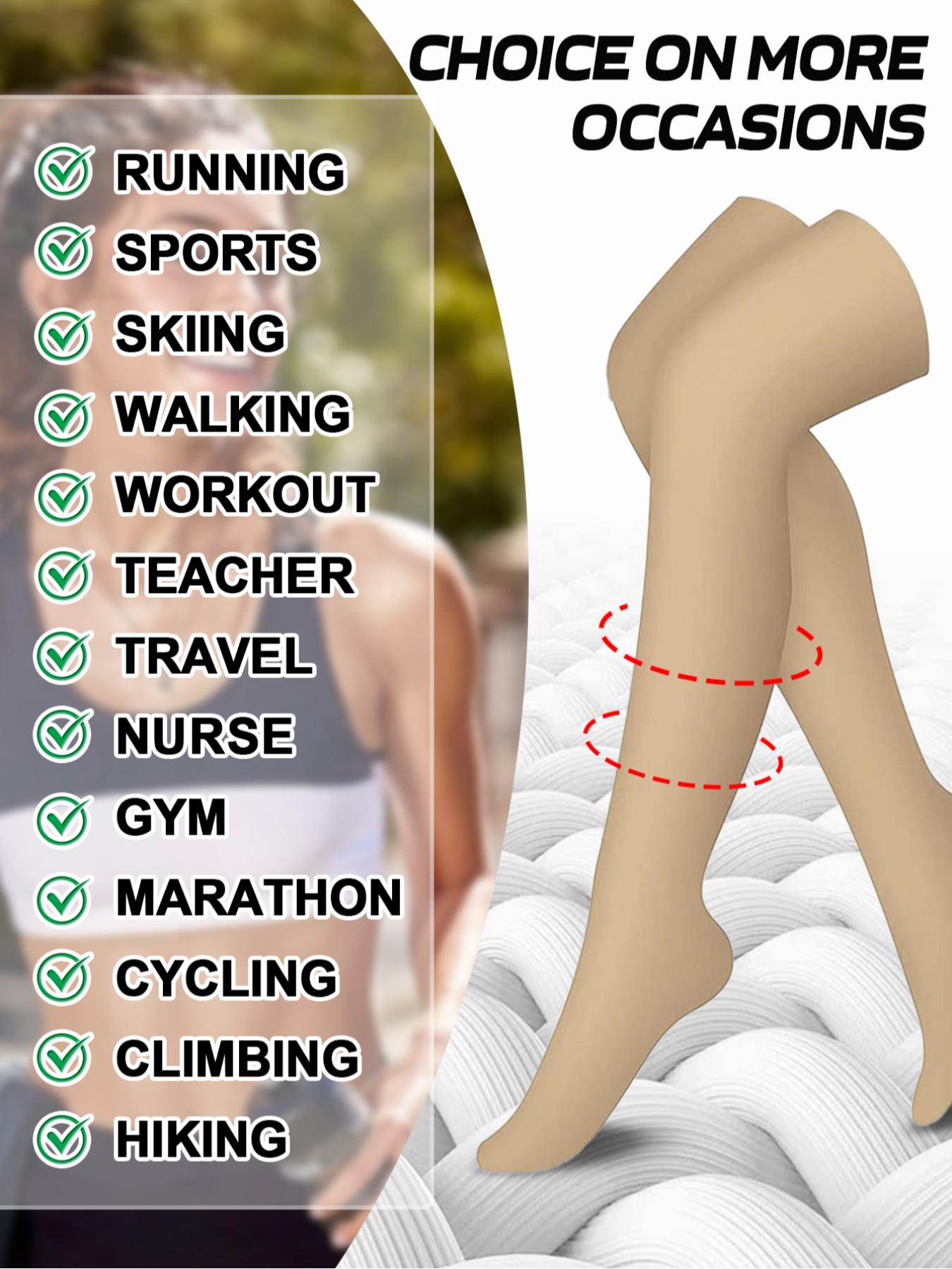 3 Pairs Knee Thigh High Compression Stockings Over the Knee for Women Men Long Socks 15 - 20 mmhg Circulation Socks Blood Flow Issues Running Pregnancy Sport Gym Medias para la Mujer Medical