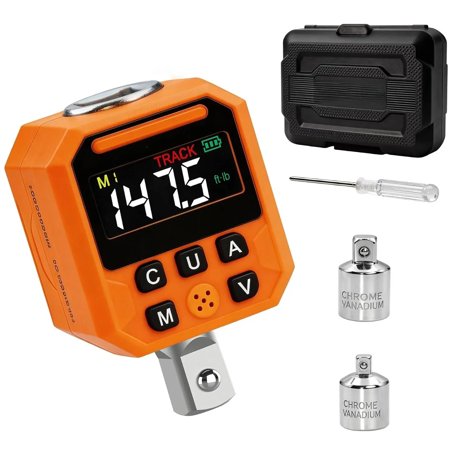 1/2" Digital Torque Adapter Set, 7.4-147.5 Ft.lb/10-200 N.m | Digital Torque Wrench Adapter with Buzzer & LED Alert, Data Storage, 8 Preset Values for Automotive   Repair