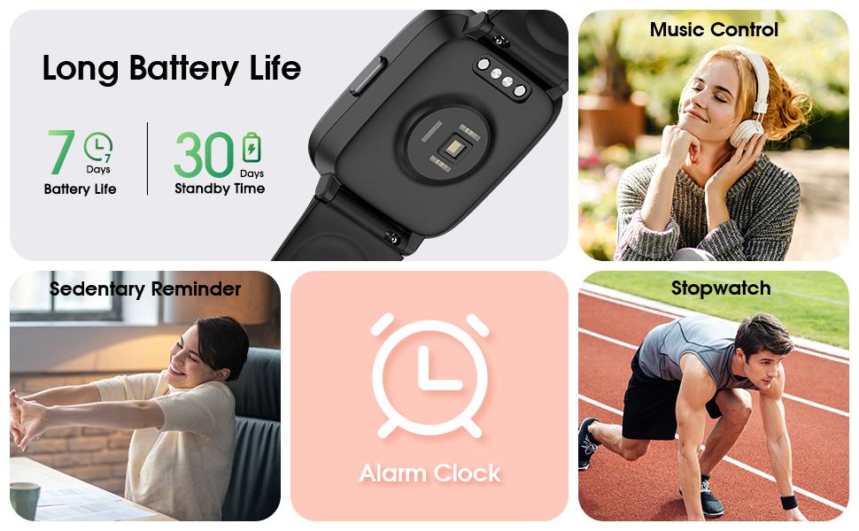 Fitness Tracker Watch with Heart Rate Monitor, Activity Tracker with Pedometer, Sleep Monitor, Calories & Step Counter, IP68 Waterproof Smart Watches for Women Men Fitness Watch for Sports