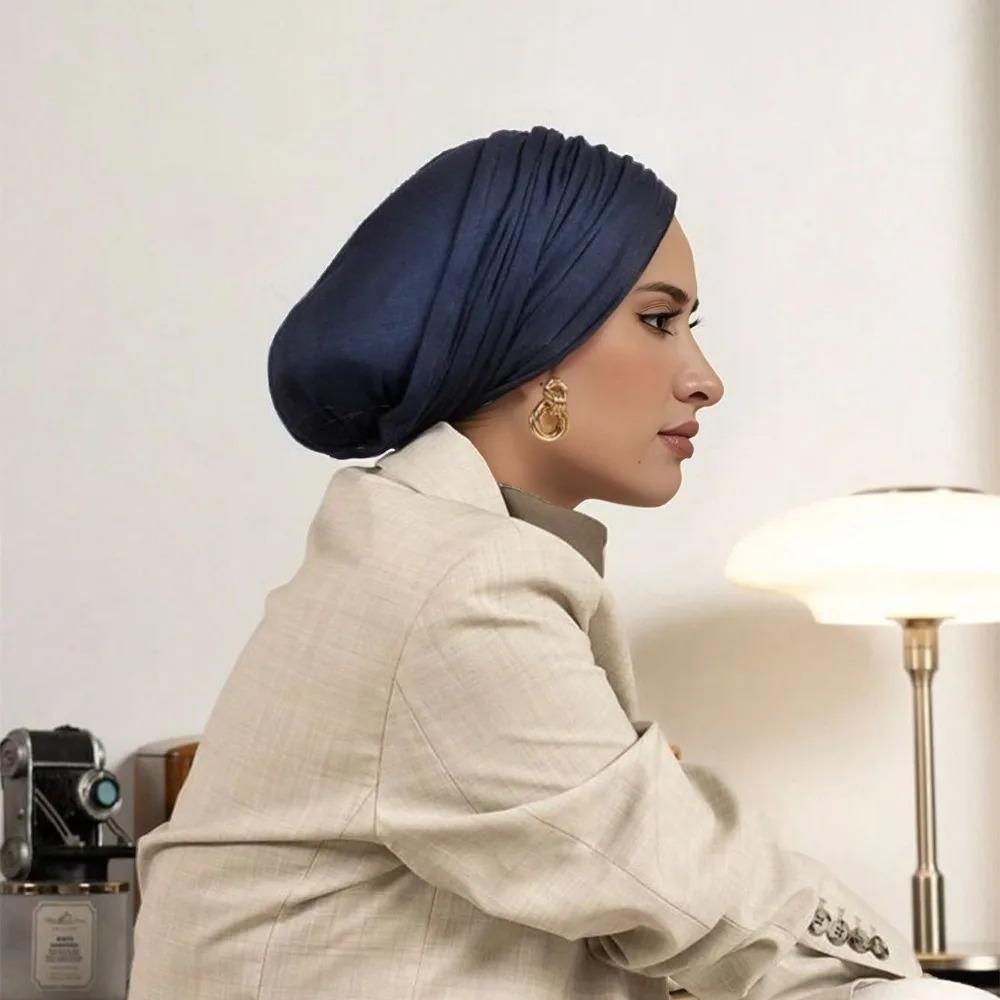 1pc Women Hijab Solid Color Faux Pearl Chiffon Soft Headscarf,Arab Leisure Long Scarf,Solid Color Wrapped Headscarf for DailyUse