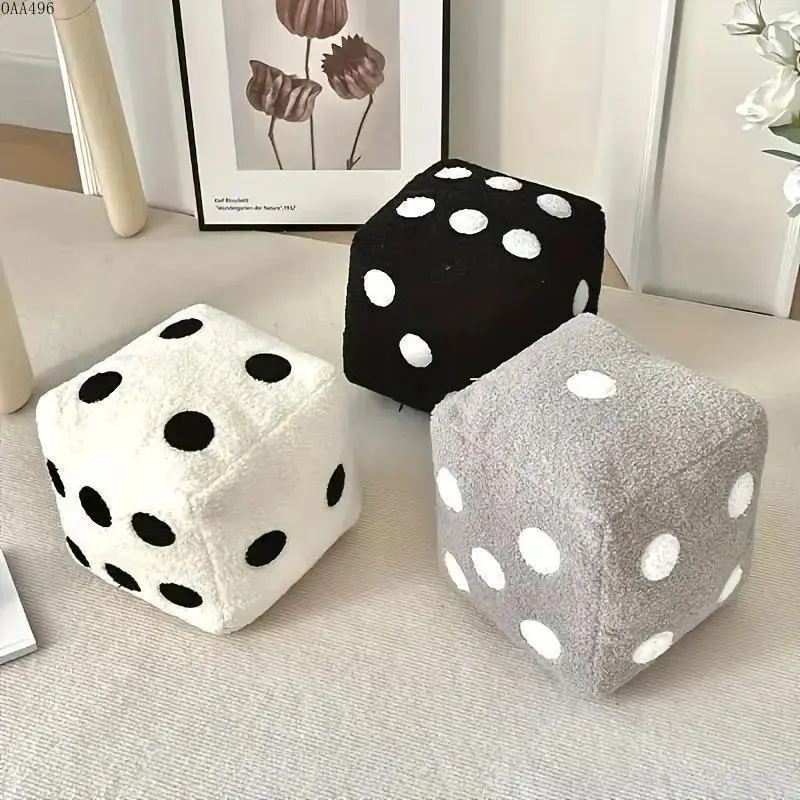 Dice Plush Pillow for Home Decor, Soft Stuffed Cube Cushion With Realistic Dice Design, Cozy Decorative Throw Pillow for Sofa, Bedroom, Game Room, Office and Gift Giving