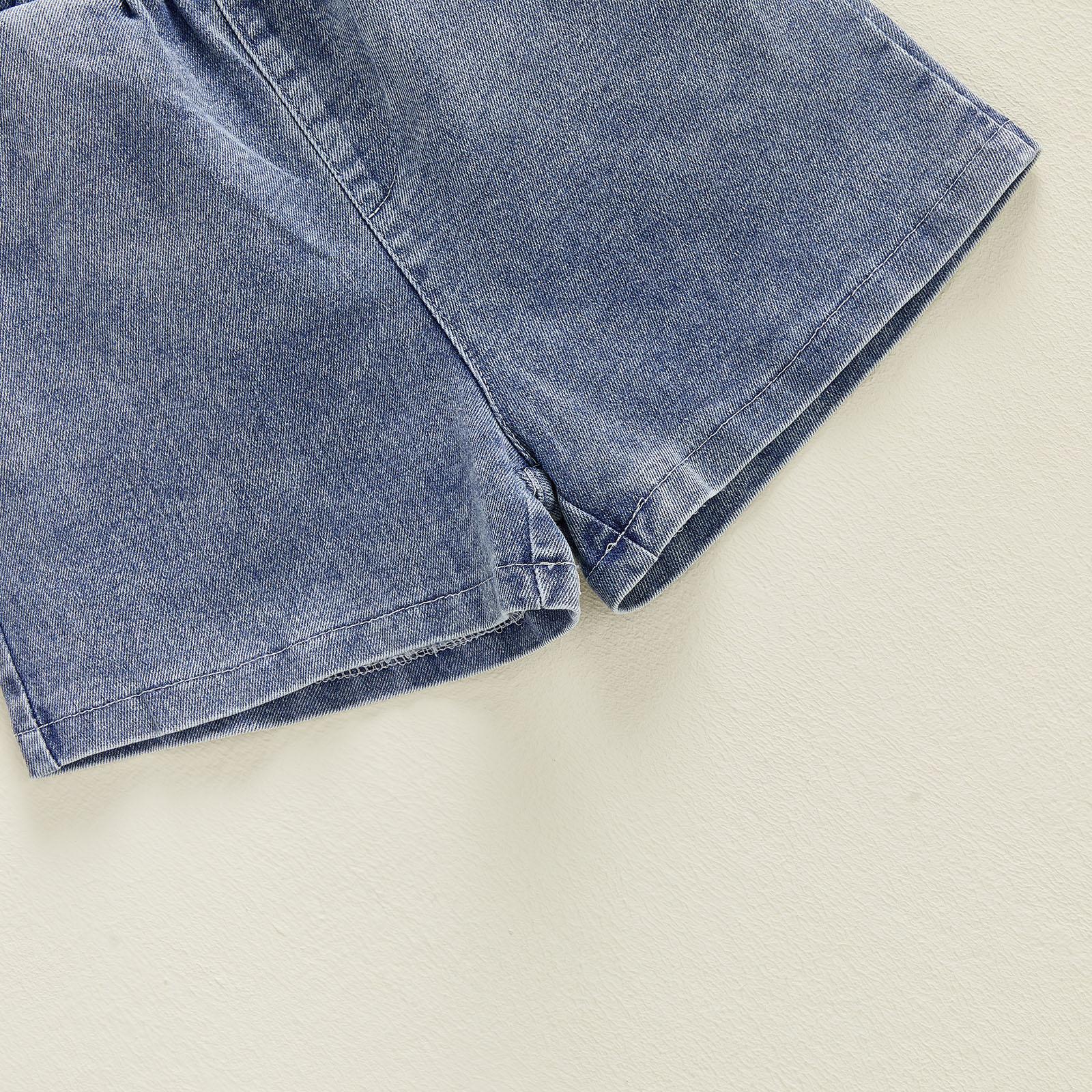 Toddler Girl Summer Fashion 3D Strawberry Top Denim Shorts Set Baby Y2K Clothes 2026 TikTok Trendy Play Outfit