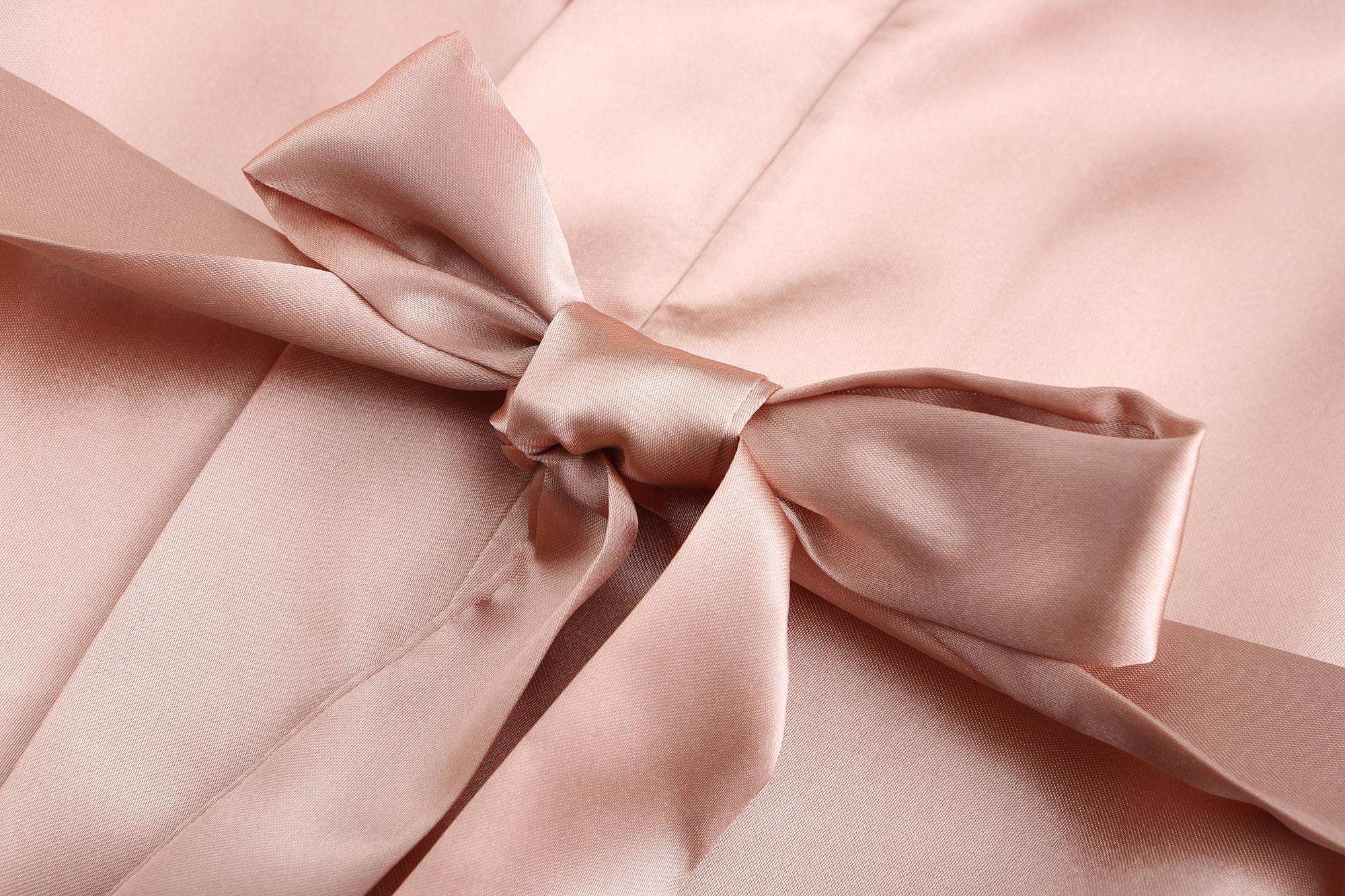 Rose Gold Satin Team Bride Bridesmaid Robe Wedding Bathrobe Gown Women Dressing Sleepwear Mother Maid of Honor Kimono