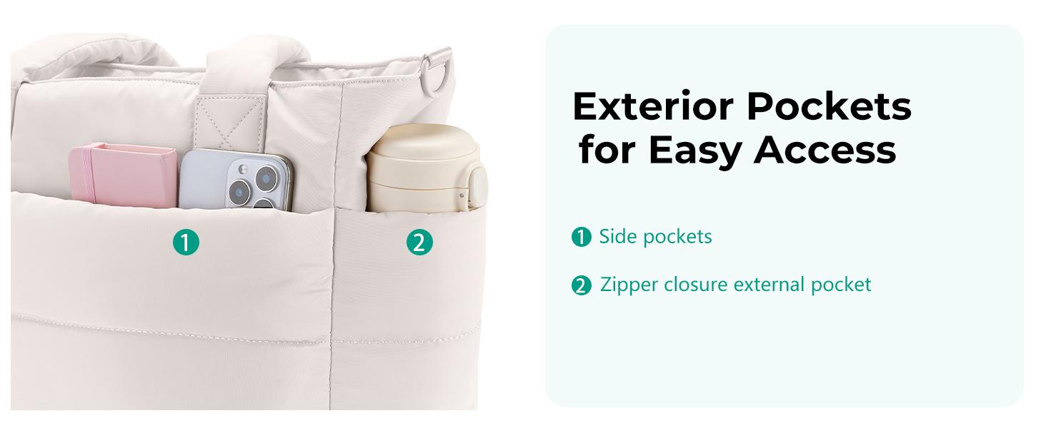 Tote Bag for Women, Lightweight Puffy Puffer Tote Bag with Compartments Quilted Shoulder Bag Handbag for Travel, Work, Gym Tote Bag for Women, Lightweight Puffy Puffer Tote Bag with Compartments Quilted Shoulder Bag Handbag for Travel, Work, Gym