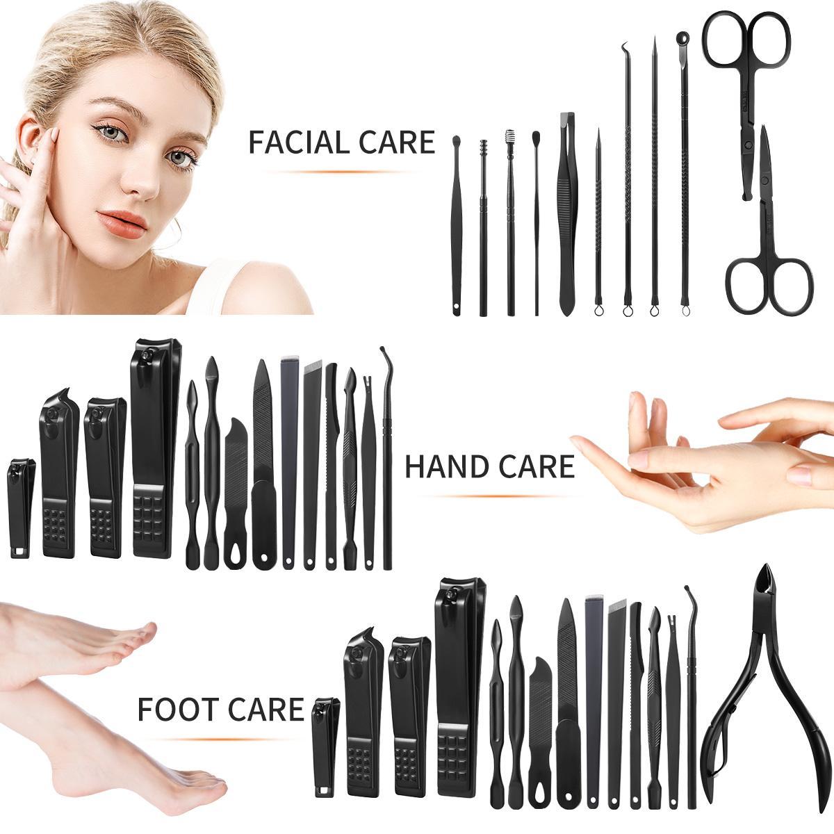 Essential Nail Clipper Set, 26pcs/set Multifunctional Nail Clipping Tools, Including Earwax Cleaning Products & Scissors & Eyebrow Trimming Tools & Cuticle Pusher